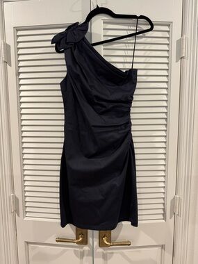 open lace back dress Tie-Shoulder Bow Sleeveless Midi Dress by Badgley Mischka